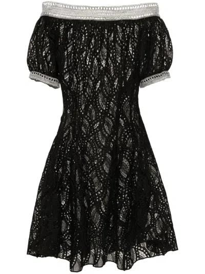 Ermanno Scervino Guipure-lace Mini Dress In Black