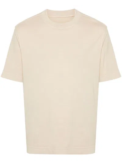 Circolo 1901 Crew-neck Cotton T-shirt In Beige