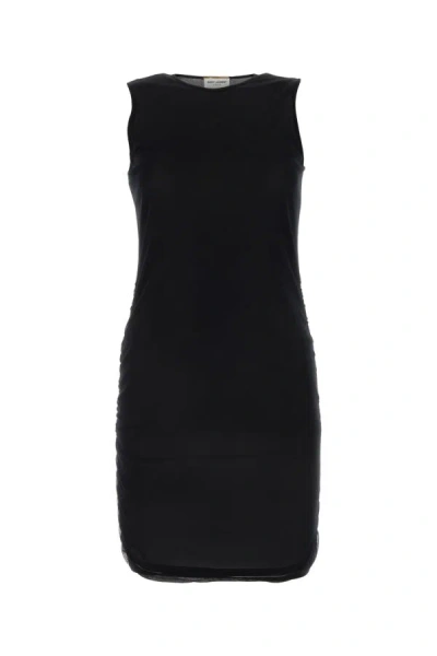 Saint Laurent Woman Black Tulle Mini Dress