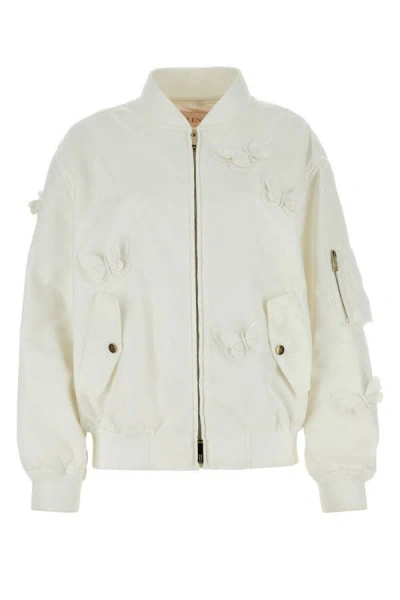 Valentino Garavani Woman White Nylon Bomber Jacket