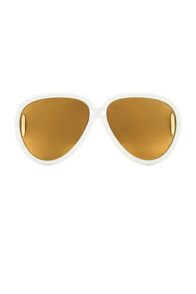 Loewe Paula's Ibiza Sunglasses In Ivory & Brown Mirror