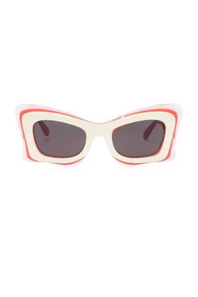 Loewe Square Sunglasses In Beige & Smoke