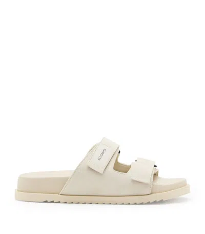 Allsaints Leather Vex Sandals In White
