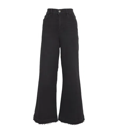 Frame Le Palazzo Cropped Jeans In Black