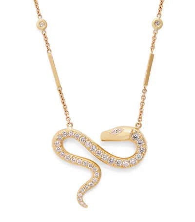 Jacquie Aiche Ja Neck Yg Marquise Snake Dia In Gold