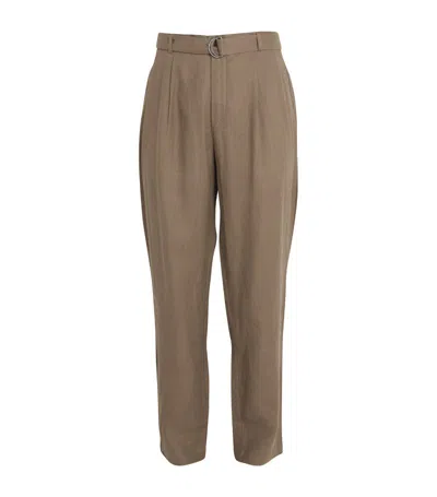Oliver Spencer Linen Tailored Trousers In Grey