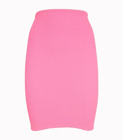 Hunza G Crinkle Mini Skirt In Pink