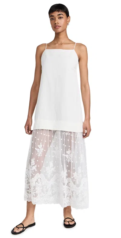 Sea Lara Lace-detailed Linen-blend Maxi Dress In White