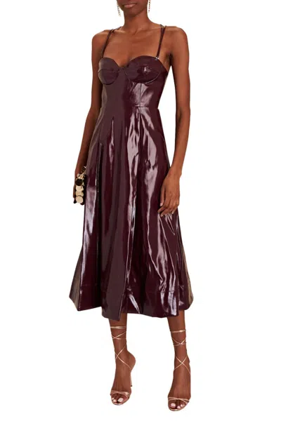 Staud Abstract Midi Dress In Plum In Pink
