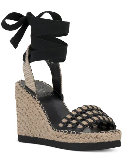 Vince Camuto Womens Slingback Open Toe Wedge Sandals In Black