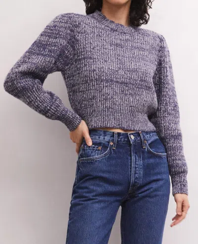 Z Supply Polly Denim Look Sweater In Indigo In Multi