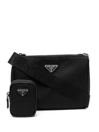 Prada Saffiano-leather Shoulder Bag In Black