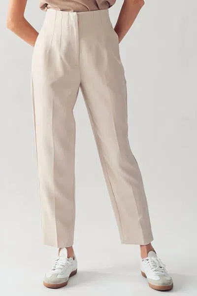 Urban Daizy Emerson Waist Pleated Pants In Off White