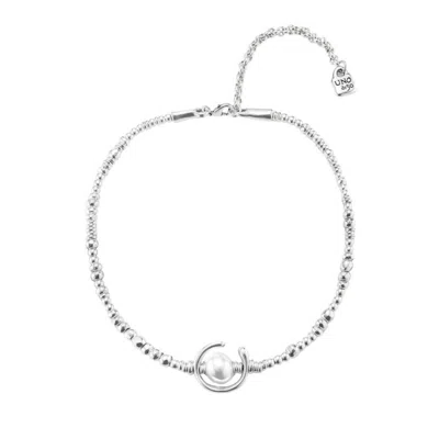 Unode50 Women's Another Round, Oh Oh Oh.! Necklace In Silver In Grey