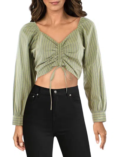 Levi's Womens Ruched Sweetheart Neck Cropped In Green