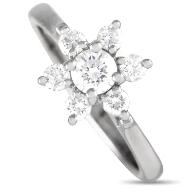 Tiffany & Co Platinum 0.50 Ct Diamond Flower Cocktail Ring Ti06-051524 In White