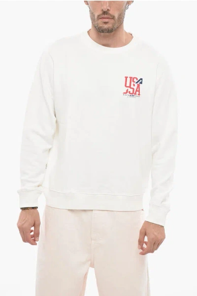 Autry Printed Cotton Sweatshirt In White