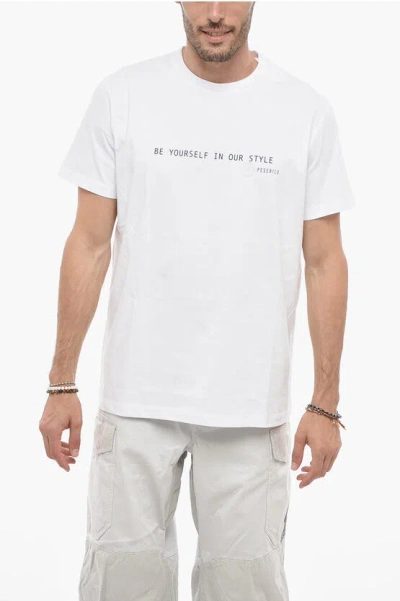 Peserico Text-print Cotton T-shirt In White