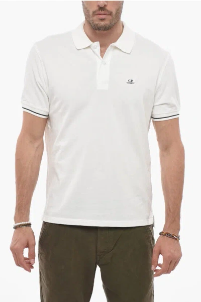 C.p. Company 2-buttons Piquet Cotton Tacting Polo Shirt In Beige