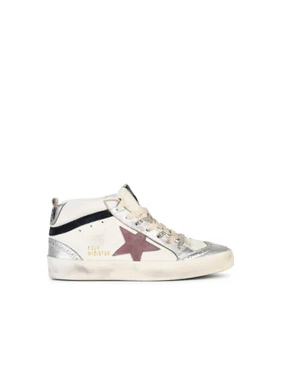 Golden Goose 'mid Star Classic' White Leather Sneakers