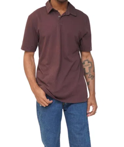 James Perse Revised Standard Polo In Dahlia In Brown