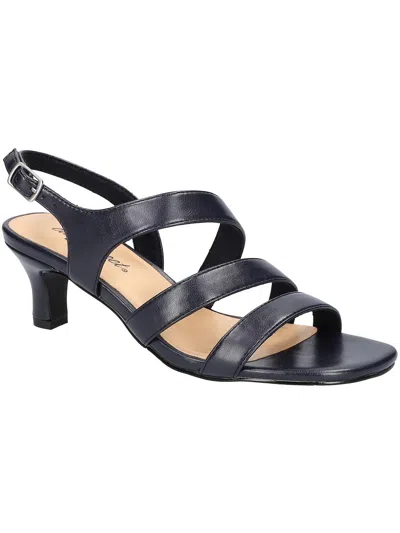 Easy Street Como Womens Faux Leather Strappy Slingback Sandals In Black