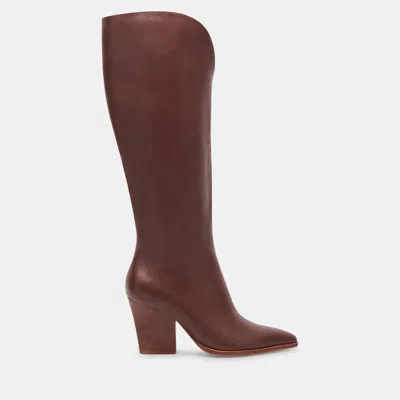 Dolce Vita Rocky Boots Chocolate Leather In Brown