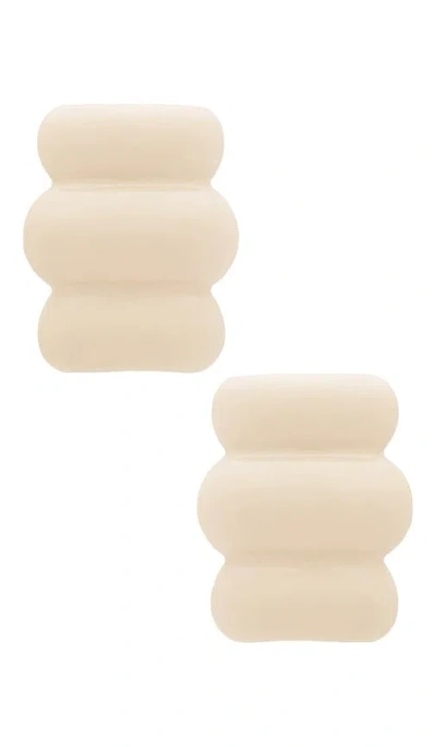 Julietta Barrel Earrings In White
