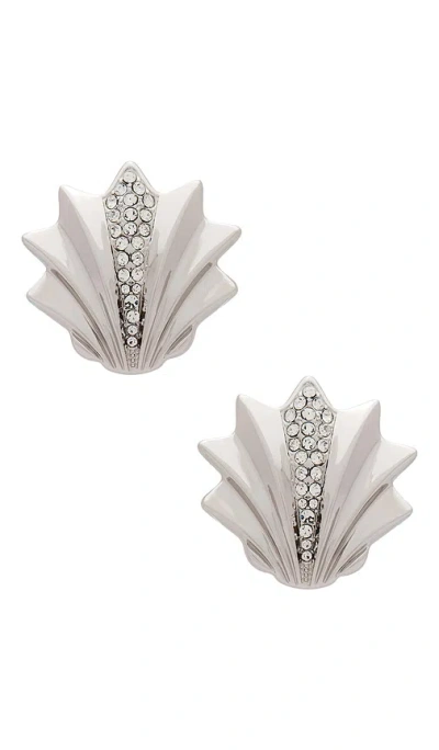 Julietta Metal Shell Earrings In Metallic Silver