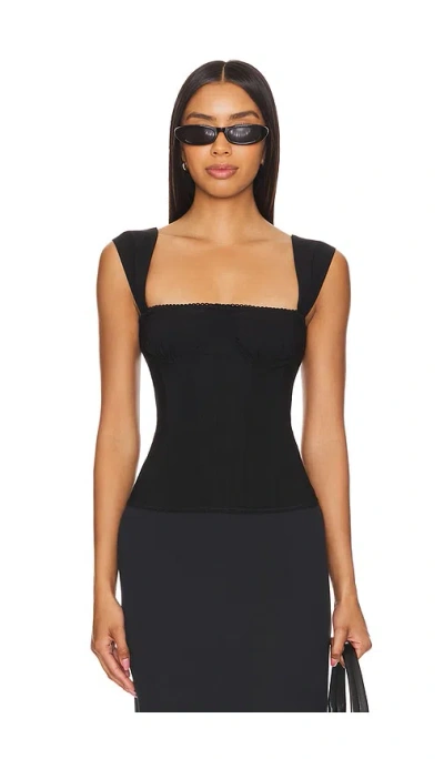 Weworewhat Ruched Cup Corset Top In Black