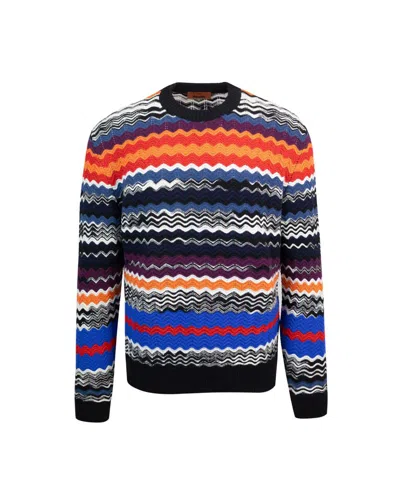Missoni Embroidered Stretch Wool Blend Sweater In Multicolour