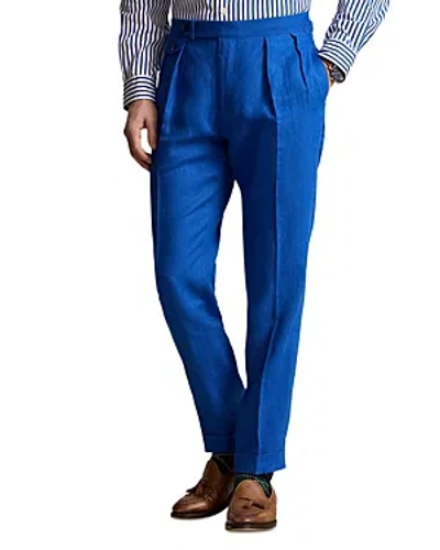 Polo Ralph Lauren Men's Linen Pleated Trousers In Hrtg Blue