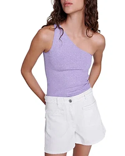 Maje Womens Violets One-shoulder Slim-fit Stretch-woven Top