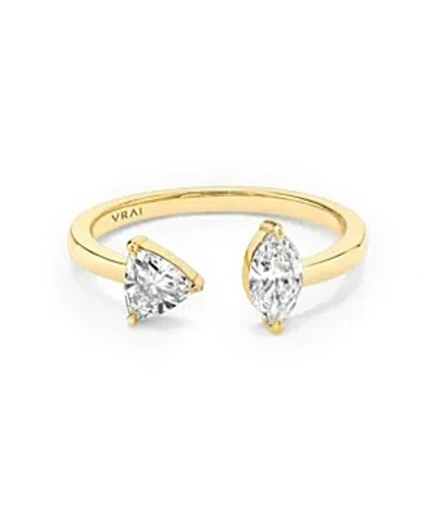 Vrai Mixed Lab-grown Diamond Cuff Ring In 14k Gold, .50ctw Marquise & Trillion Lab Grown Diamonds