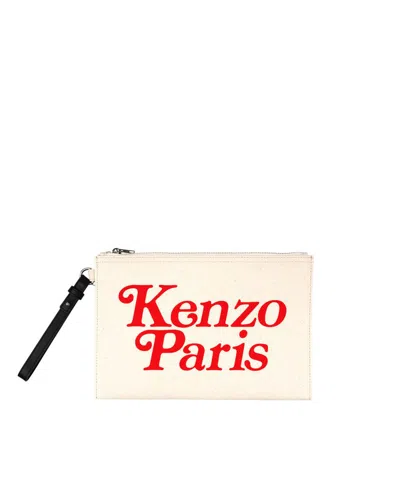 Kenzo Clutch Bag In Ecru