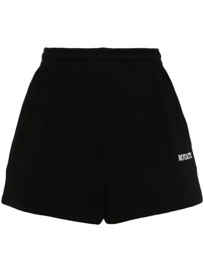 Rotate Birger Christensen Logo-embroidered Track Shorts In Black