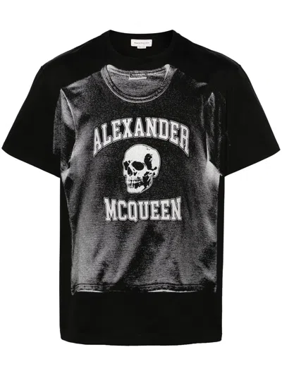 Alexander Mcqueen Graffiti T-shirt In Black