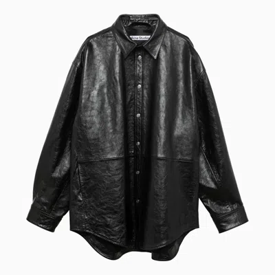 Acne Studios Black Leather Shirt