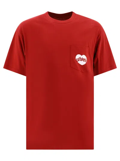 Carhartt Wip "amour Pocket" T Shirt In Red
