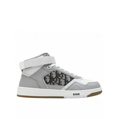 Dior High Top Oblique Sneakers In Gray