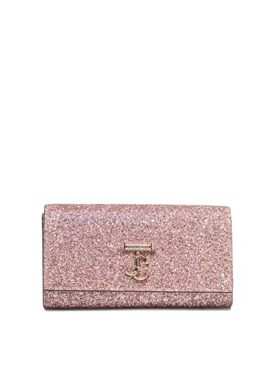 Jimmy Choo "avenue" Wallet With Pearl Strap