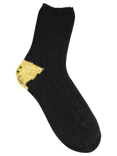 Kapital Intarsia Cotton-blend Socks In Black