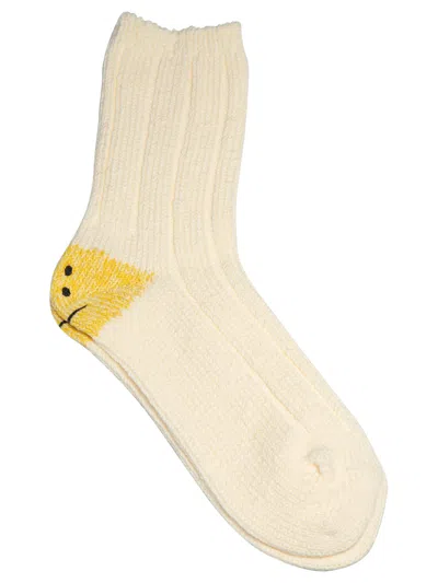 Kapital Printed Intarsia Cotton-blend Socks In White