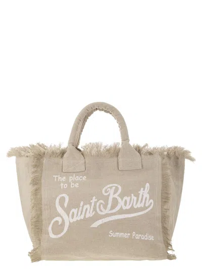 Mc2 Saint Barth Vanity Linen Tote Bag With Embroidery