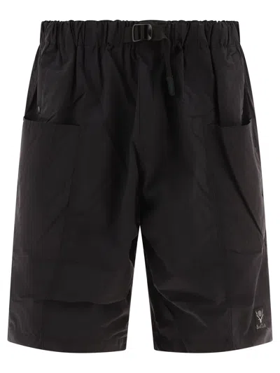 South2 West8 Nylon Bermuda Shorts In Black