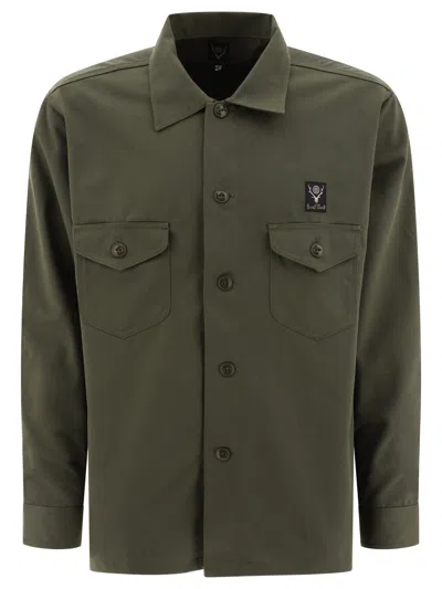 South2 West8 Smokey Shirts In Green