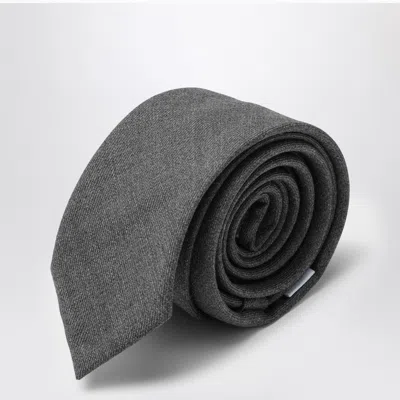 Thom Browne Grey Wool Tie In Grey