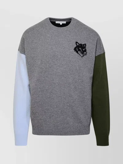 Maison Kitsuné 'wool Sweater Fox Head' In Grey