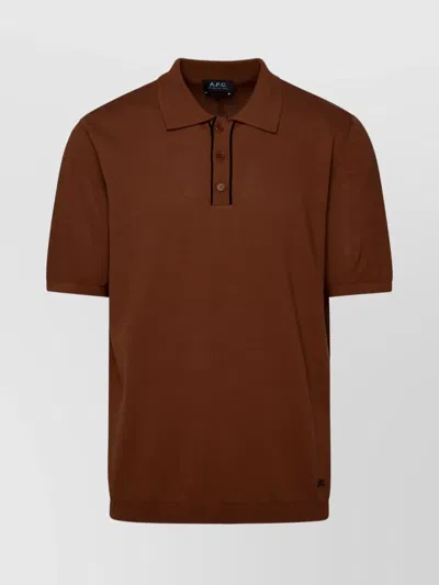 Apc A.p.c. Brown Cotton Jacky Polo Shirt