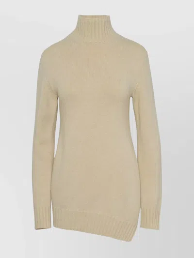 Jil Sander Ivory Yack Blend Turtleneck Sweater In Cream